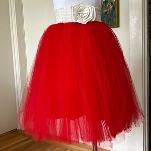 Red Tutu Ballerina Skirt, Size S/M